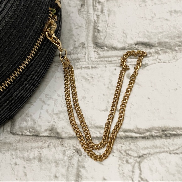 ERIC JAVITS Black Straw Woven 7.5” Round Wristlet - Picture 16 of 16